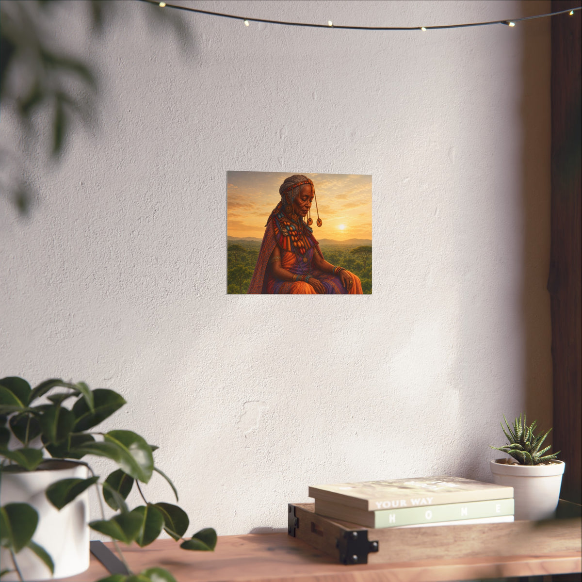 Fine Art Poster — Serene Tribal Elder Sunset Print