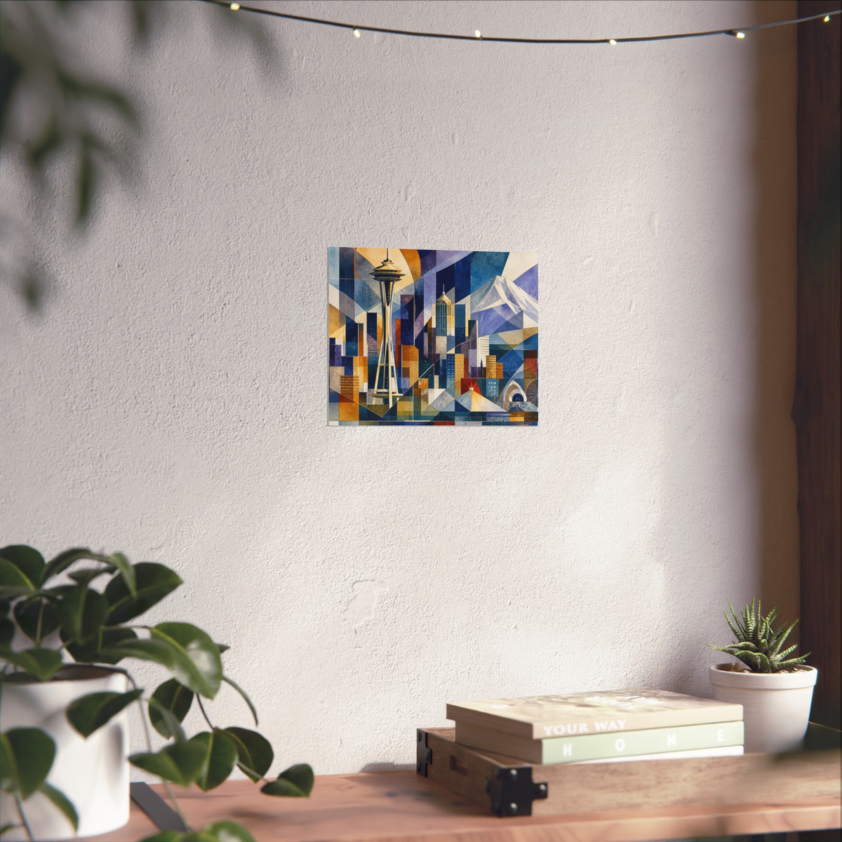 Seattle Skyline Fine Art Poster — Geometric Abstract Space Needle Print