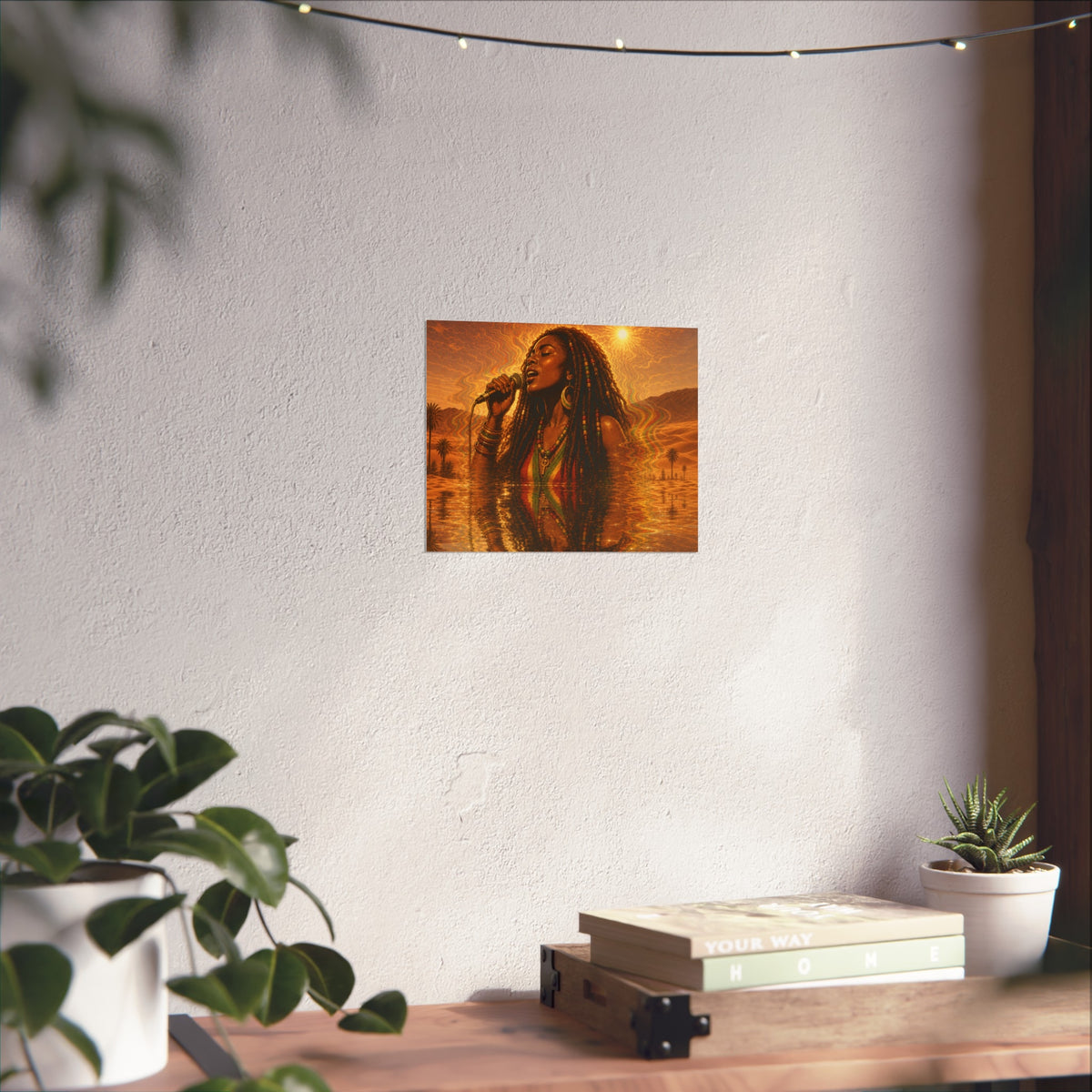 Soulful Singer Fine Art Poster — Golden Sunset Rasta Vibe