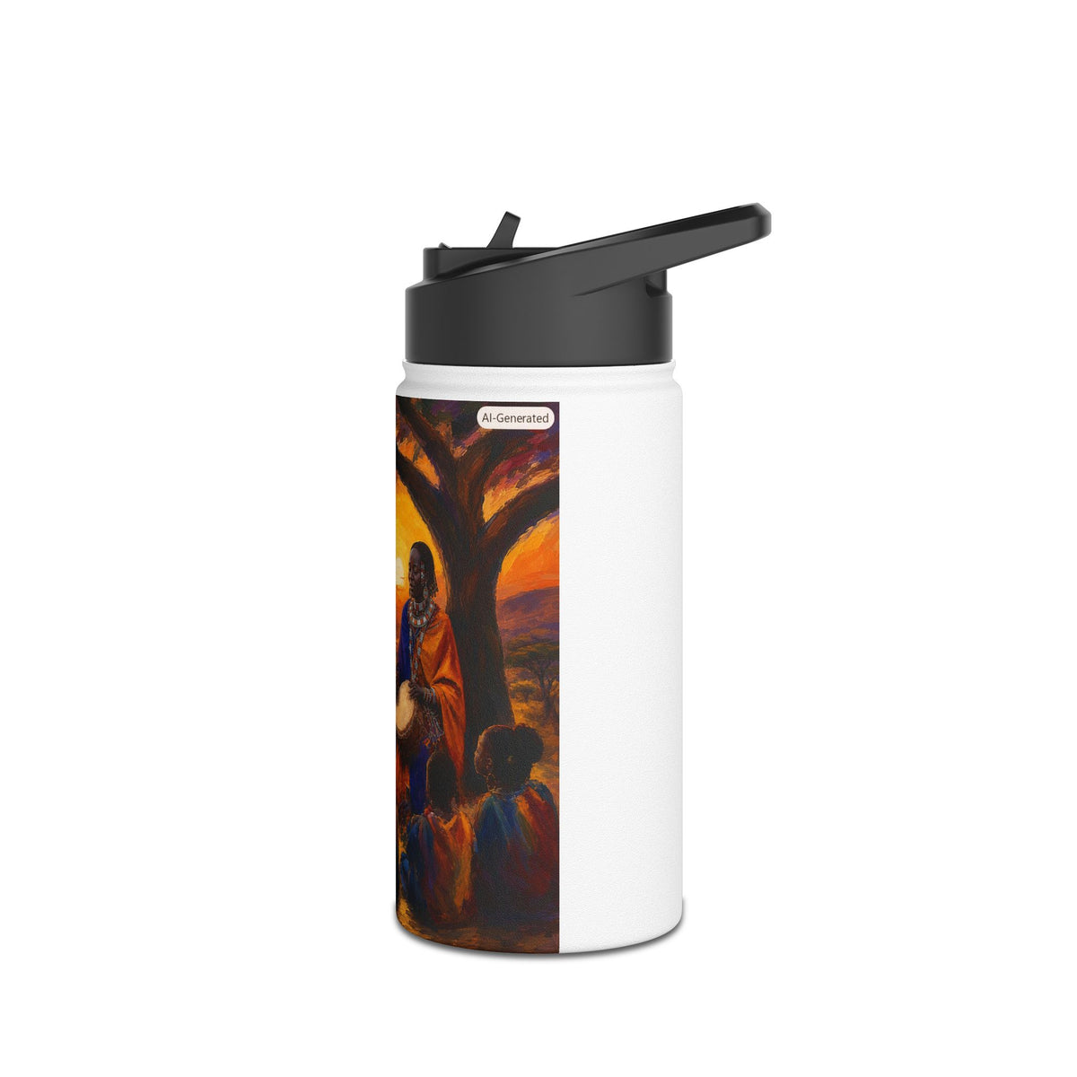 Tribal Sunset Drum Circle Stainless Steel Water Bottle