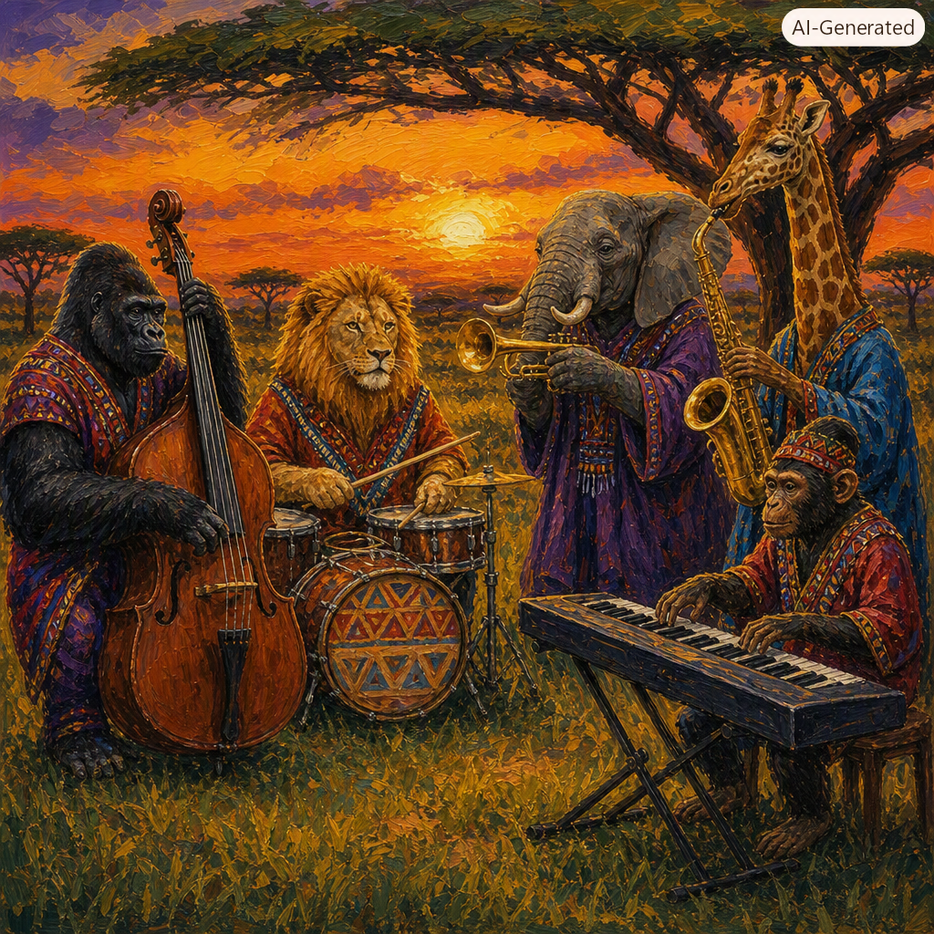 Animal Jazz Band T-Shirt for Kids