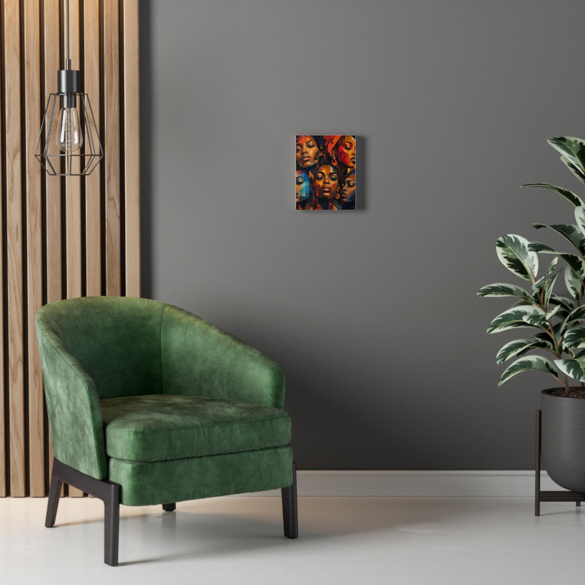Afrocentric Faces Portrait Canvas | Colorful Geometric Women Wall Art