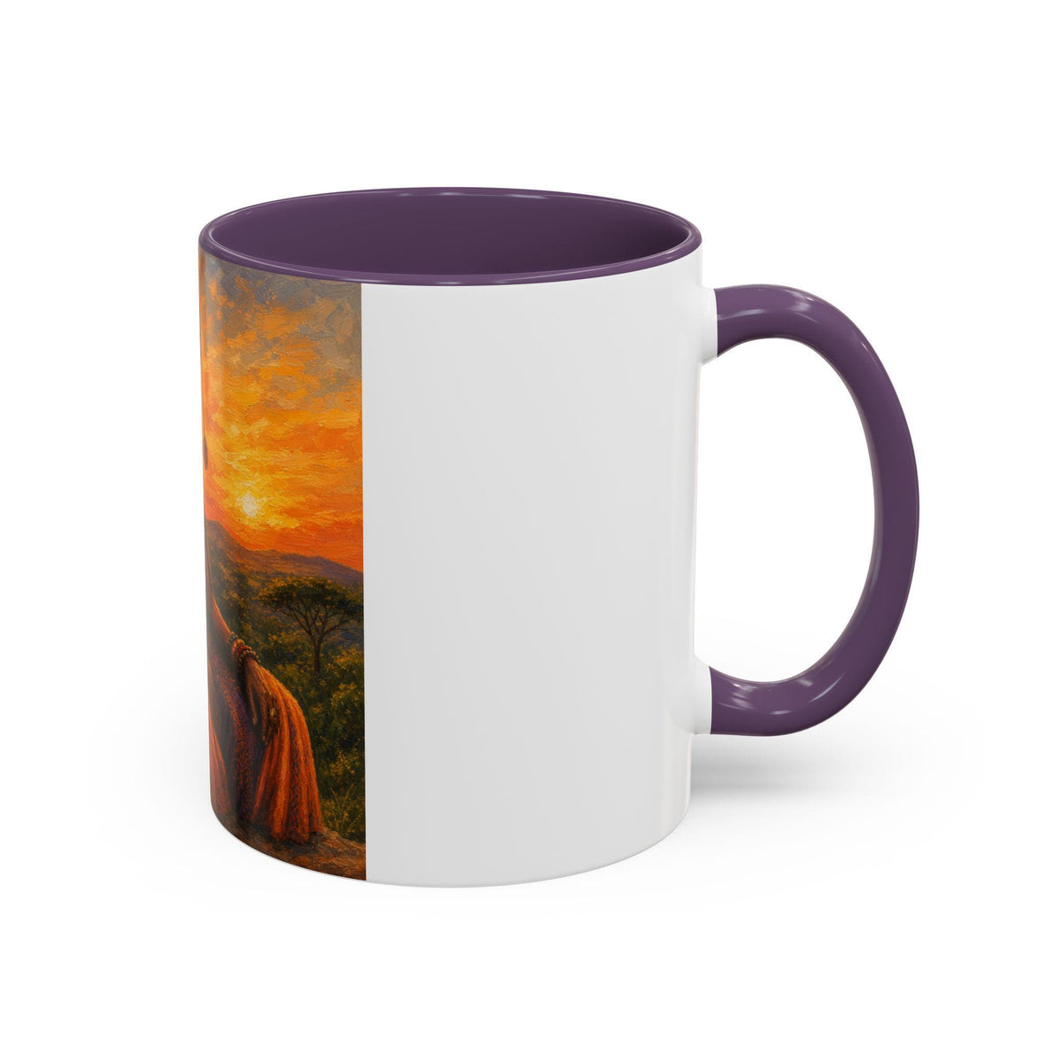 African Queen Sunset Coffee Mug Regal Tribal Portrait Accent Mug (11/15oz)