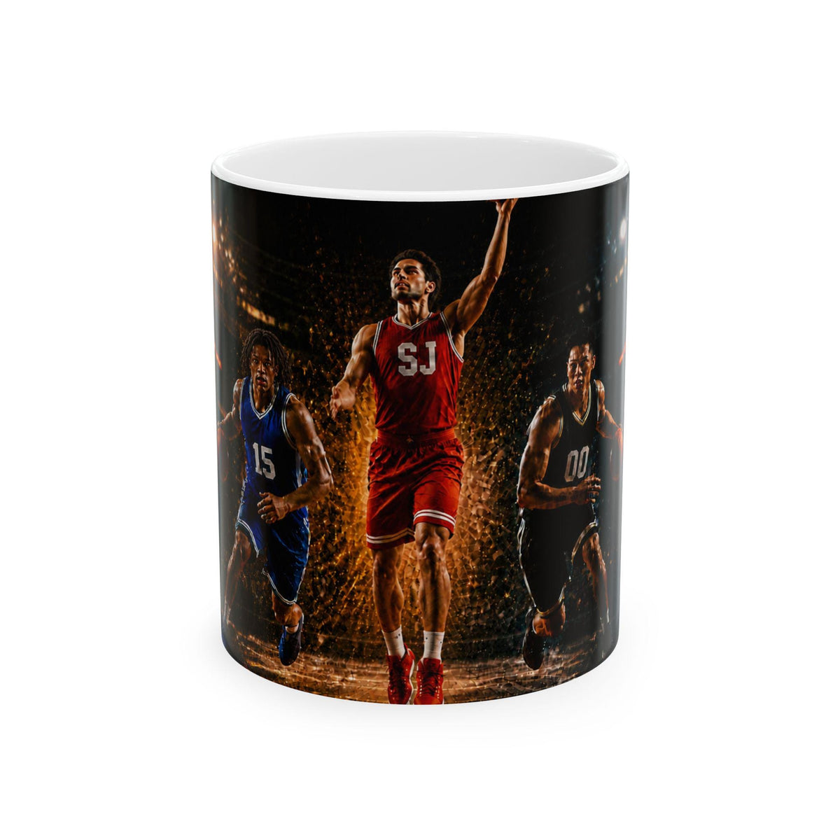Basketball Players Action Scene Mug | Ceramic Coffee Cup