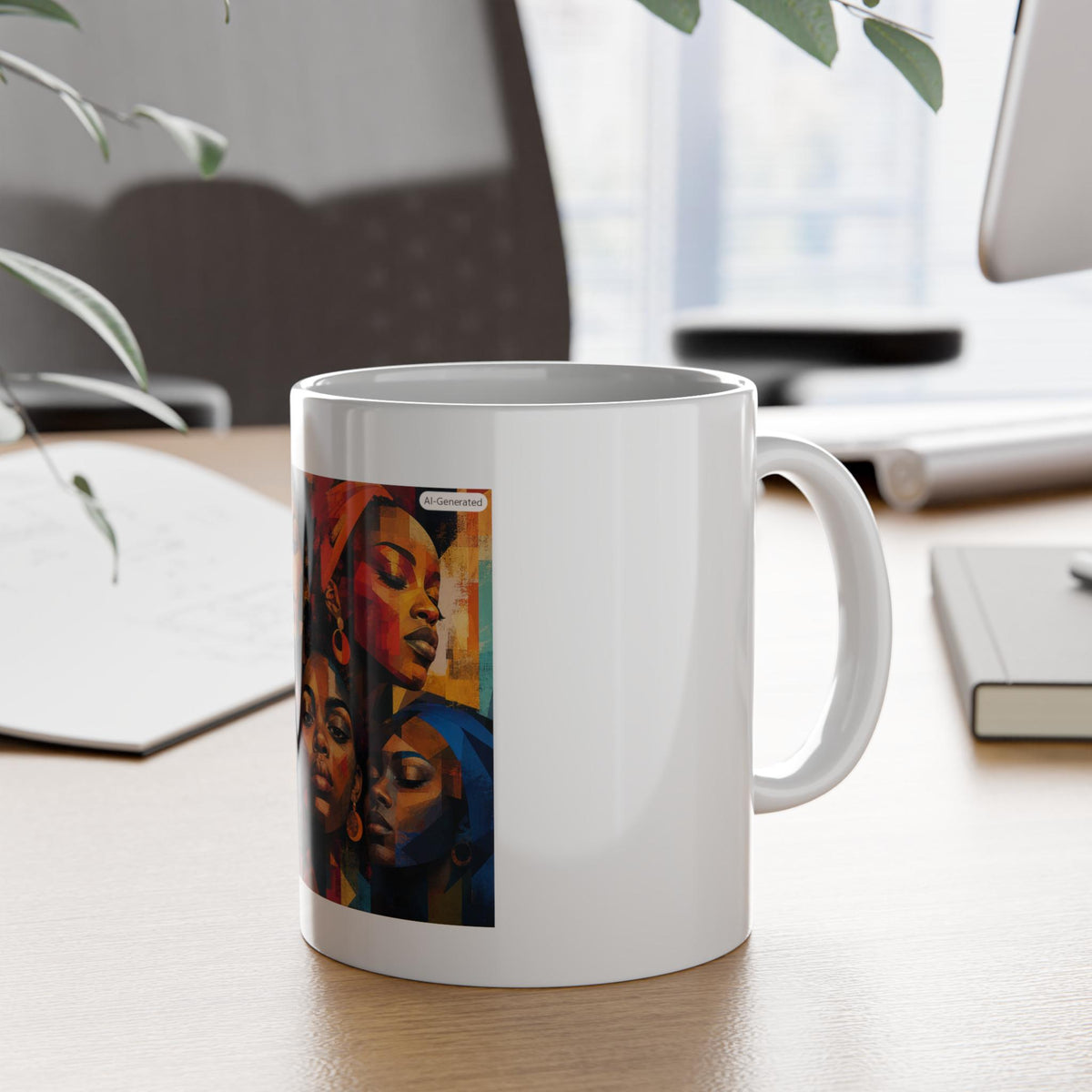 Colorful Afrocentric Faces Mug | Black Woman Portrait Collage