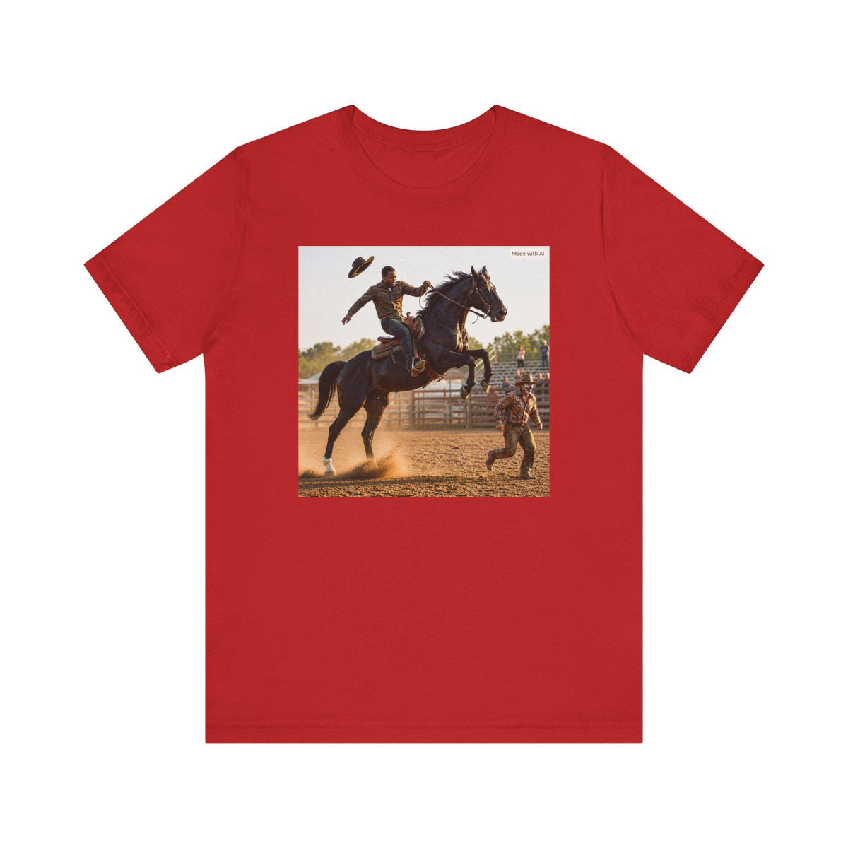 Bronc Rider Rodeo Action T-Shirt | Cowboy Horse Bucking Western Tee