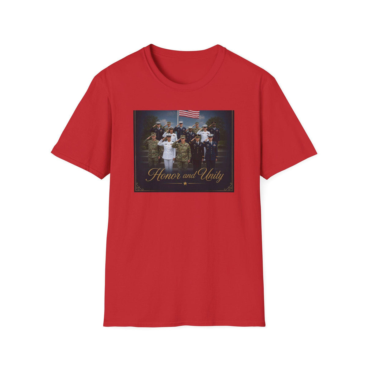 T-Shirt "Honor and Unity" Patriotic Family Flag Design
