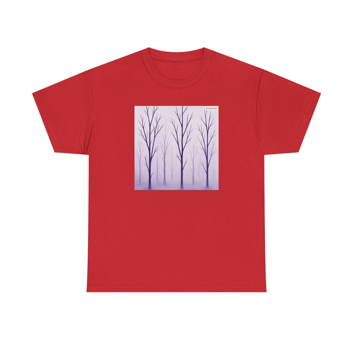 Minimal Purple Winter Trees Tee | Bare Branch Forest Shirt