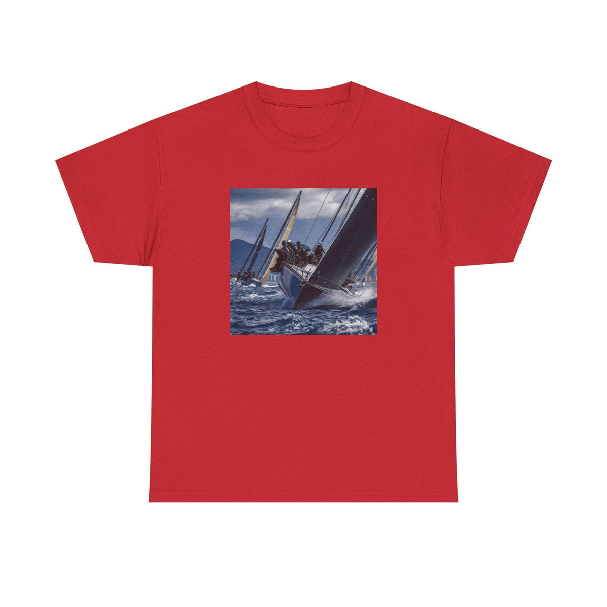 Sailboat Racing Graphic Tee | Nautical Regatta, Ocean Waves