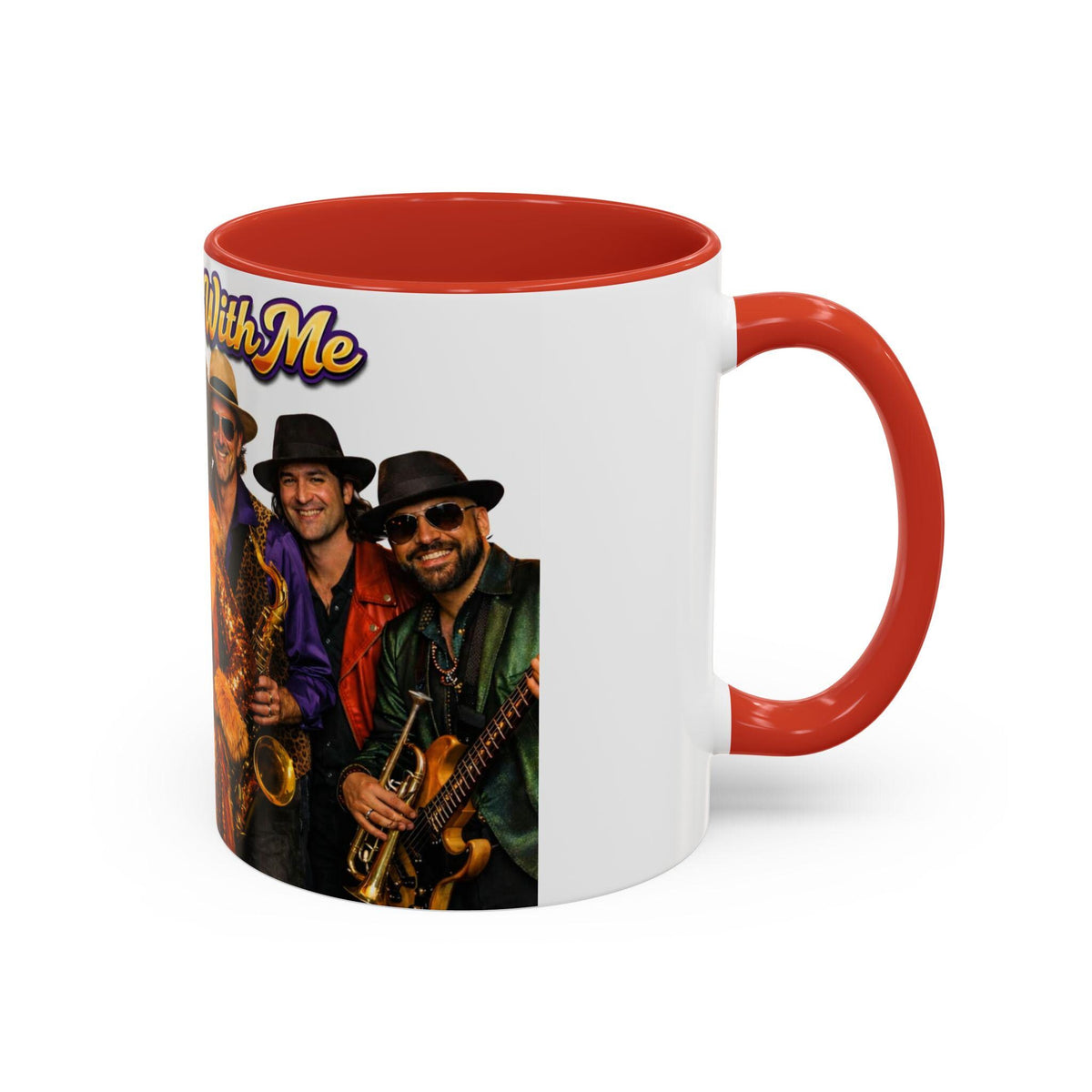 Come Funk With Me Mug | Funk Band Retro Design, Accent Black Handle