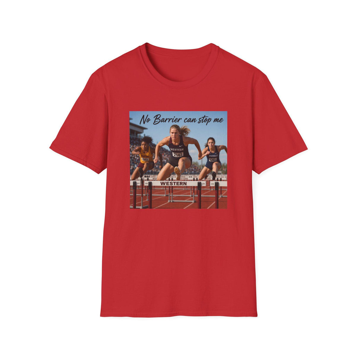 No Barrier Can Stop Me Track Hurdles T-Shirt | Hurdler Photo Athletic Tee
