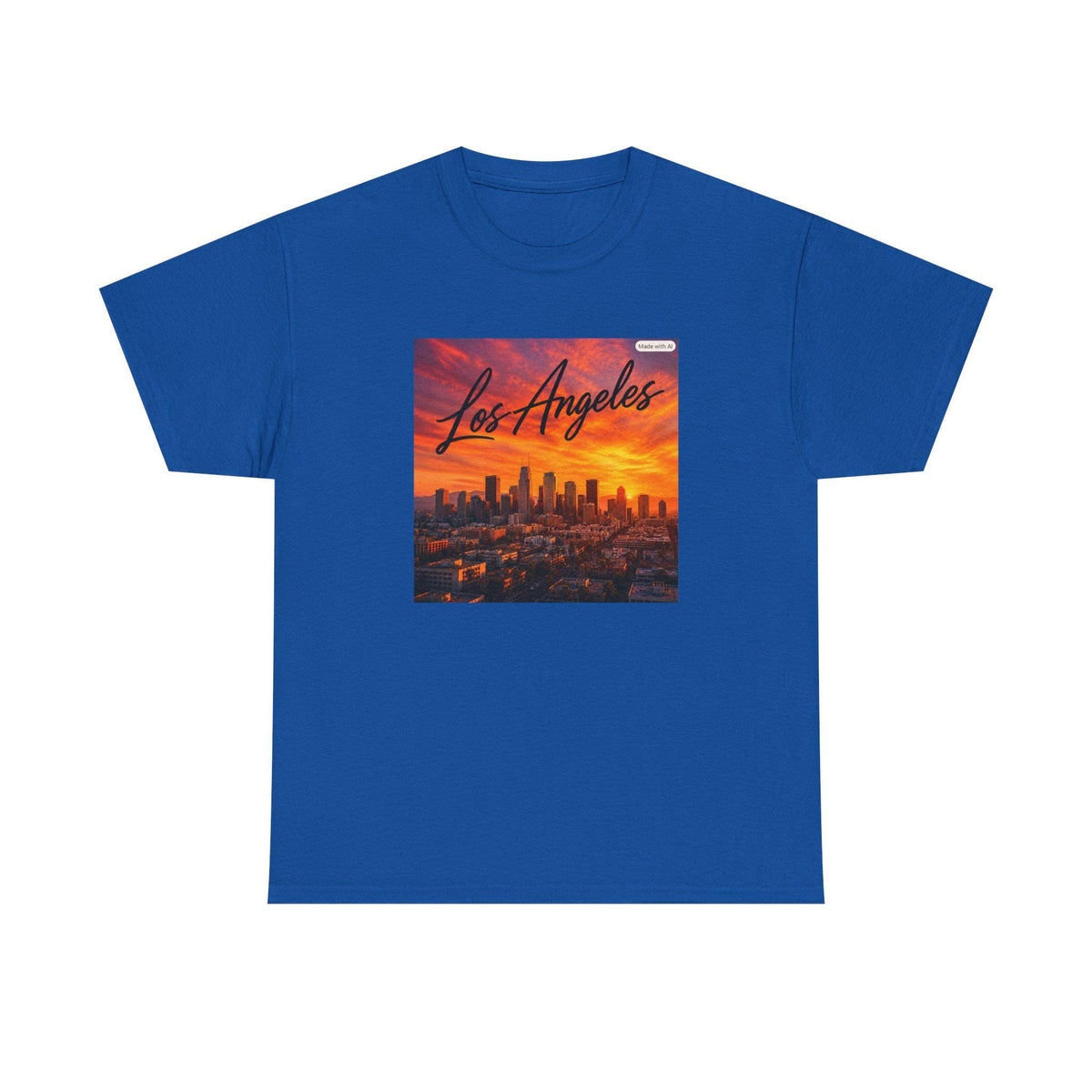 Los Angeles Sunset skyline T-Shirt | Cityscape skyline tee, LA script design