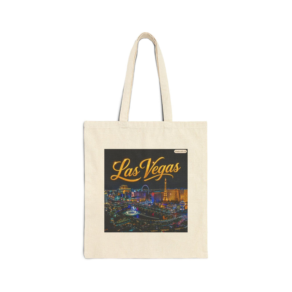 Las Vegas Neon Skyline Tote Bag | Casino Strip Illustration, Night Scene