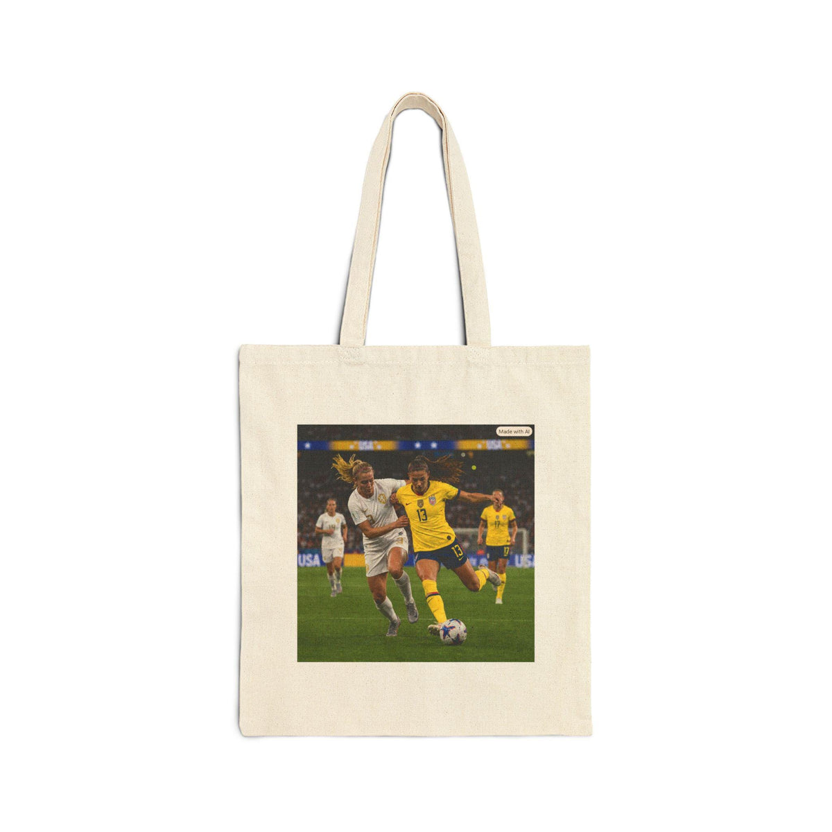 Soccer Action Print Tote Bag | Canvas Market Shopper