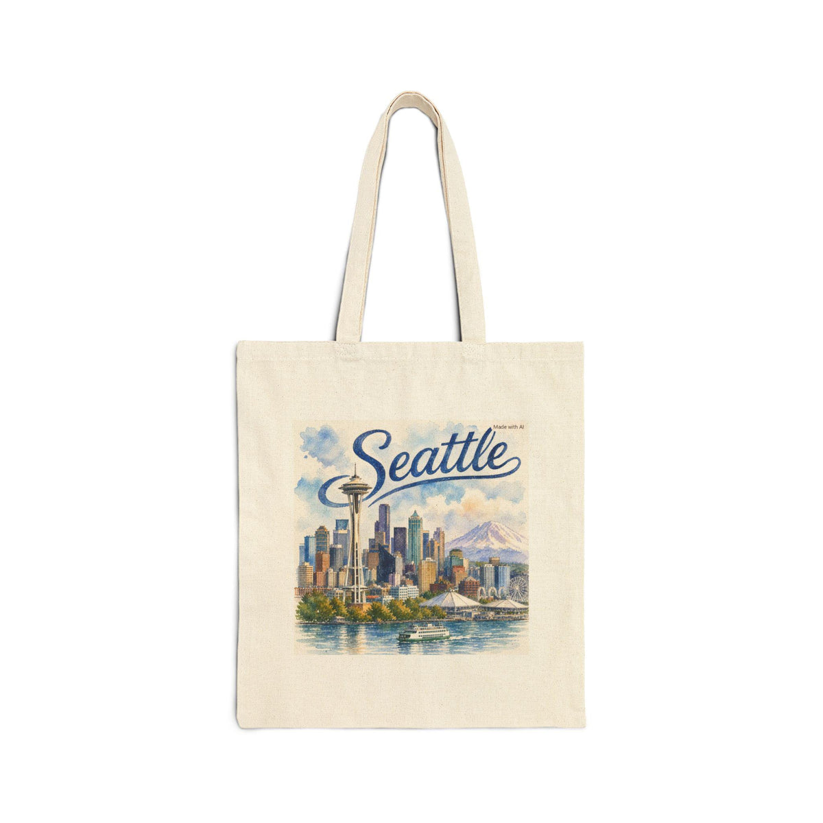 Seattle Skyline Tote Bag | Space Needle, Mount Rainier, Cityscape