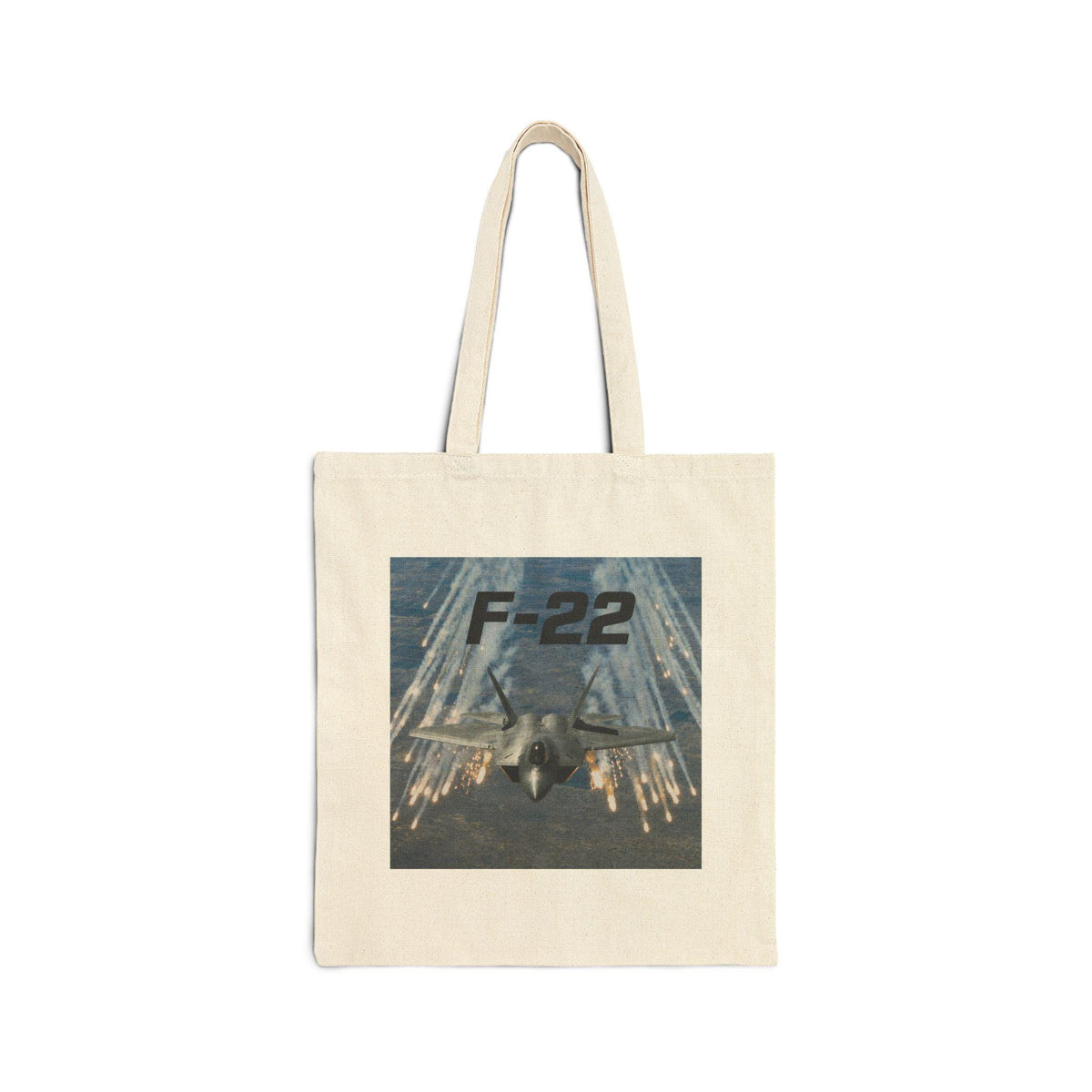 F-22 Fighter Jet Tote Bag | Military Aircraft Canvas Tote