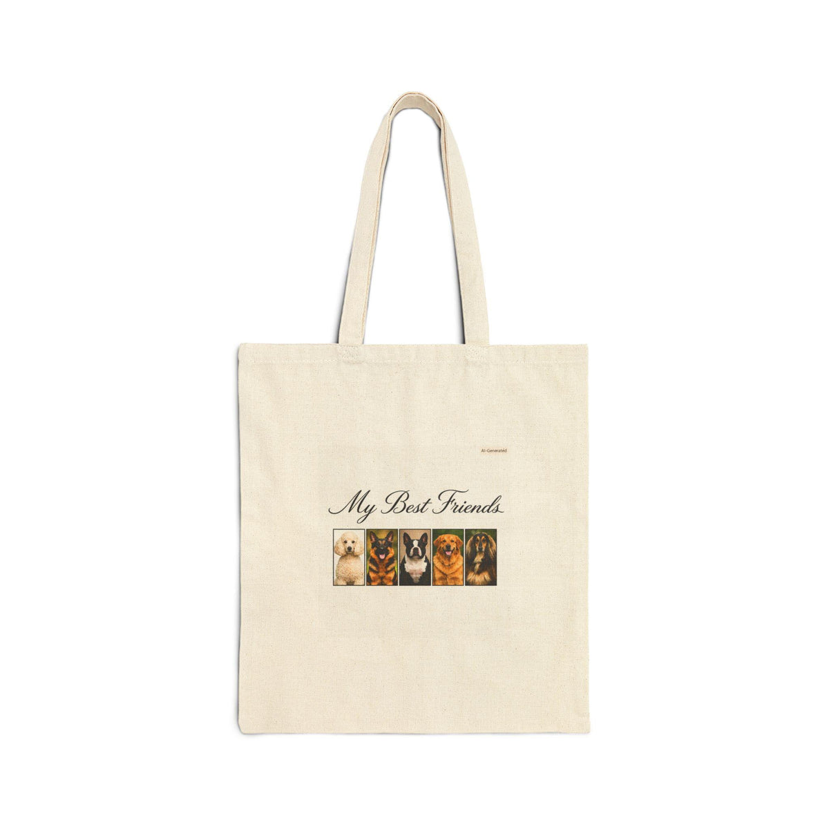 Dog Portraits Canvas Tote Bag | Pet Lover Shopper Bag