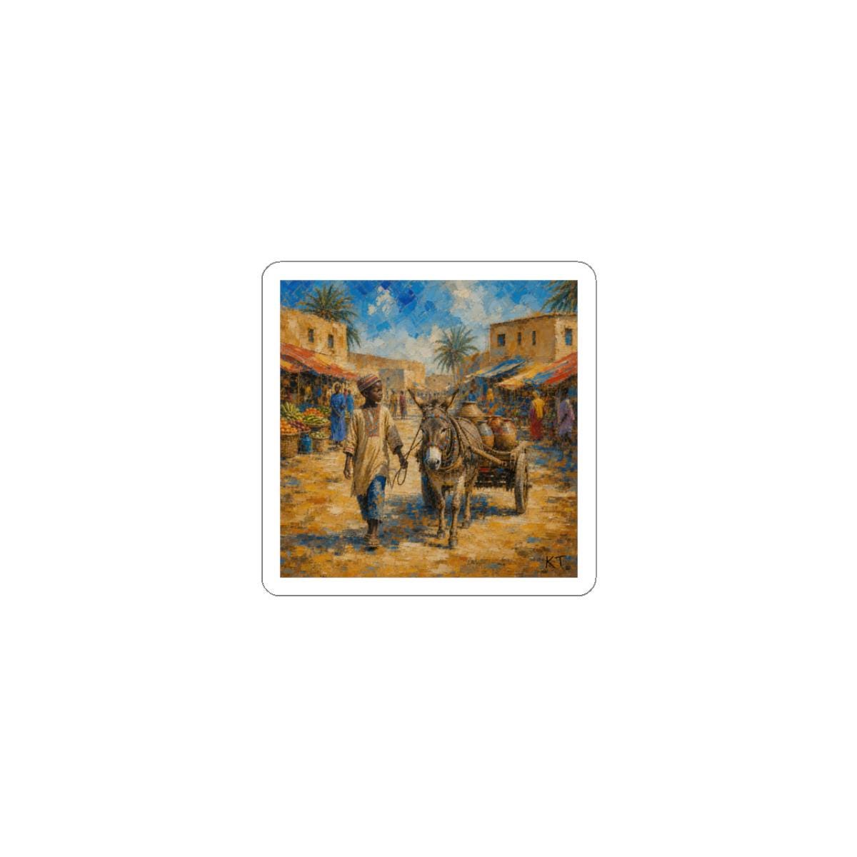 Artisan Scented Soy Candle Market Street Oil Painting Label, 9oz