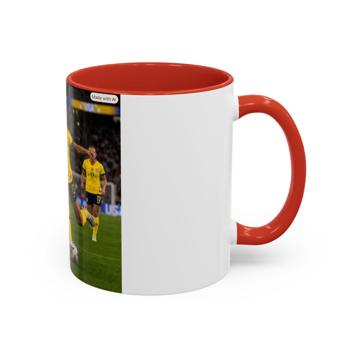 Female Soccer Players Action Shot Mug | Accent Coffee Mug