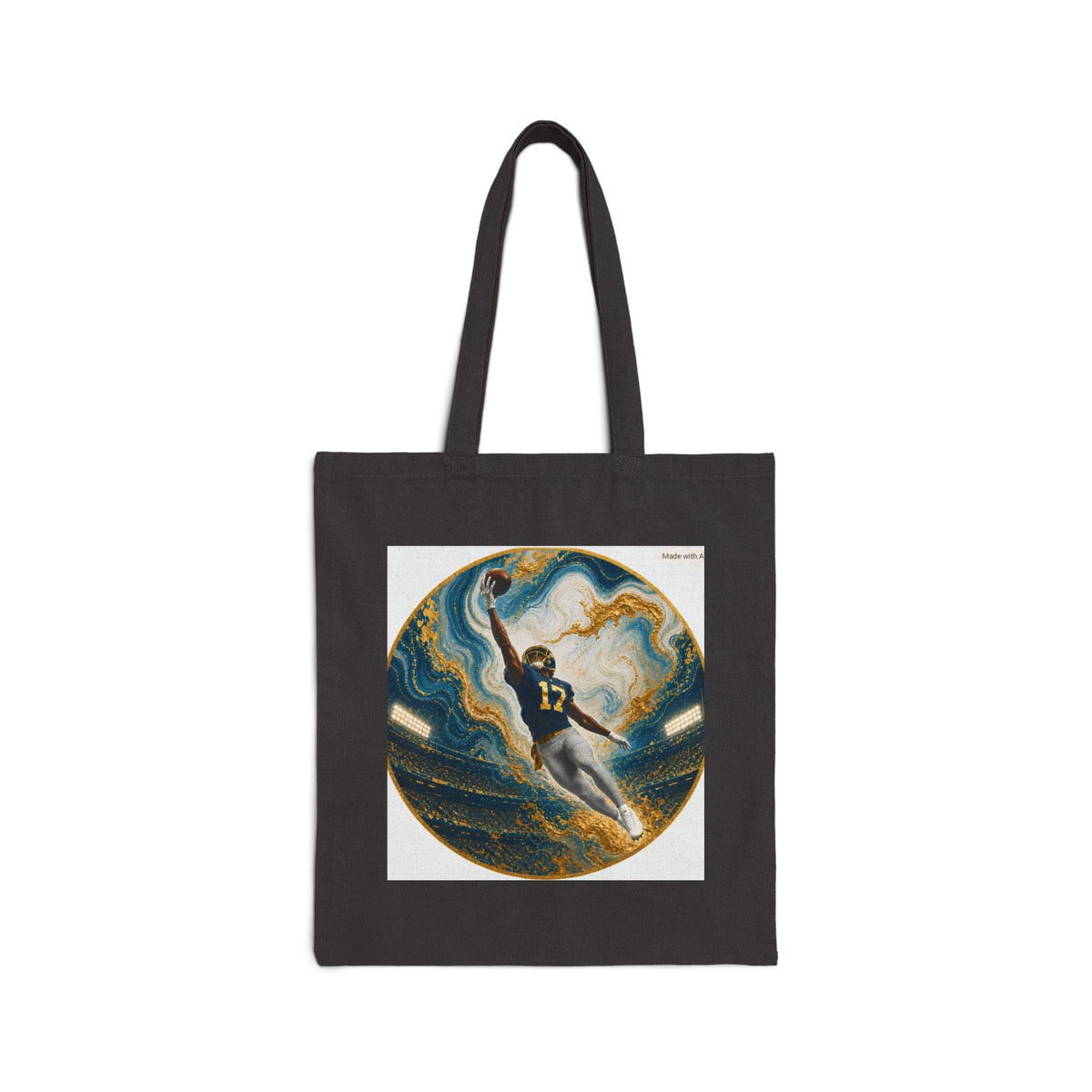 Football Quarterback Illustration Tote Bag | Vintage Swirl Sports Art