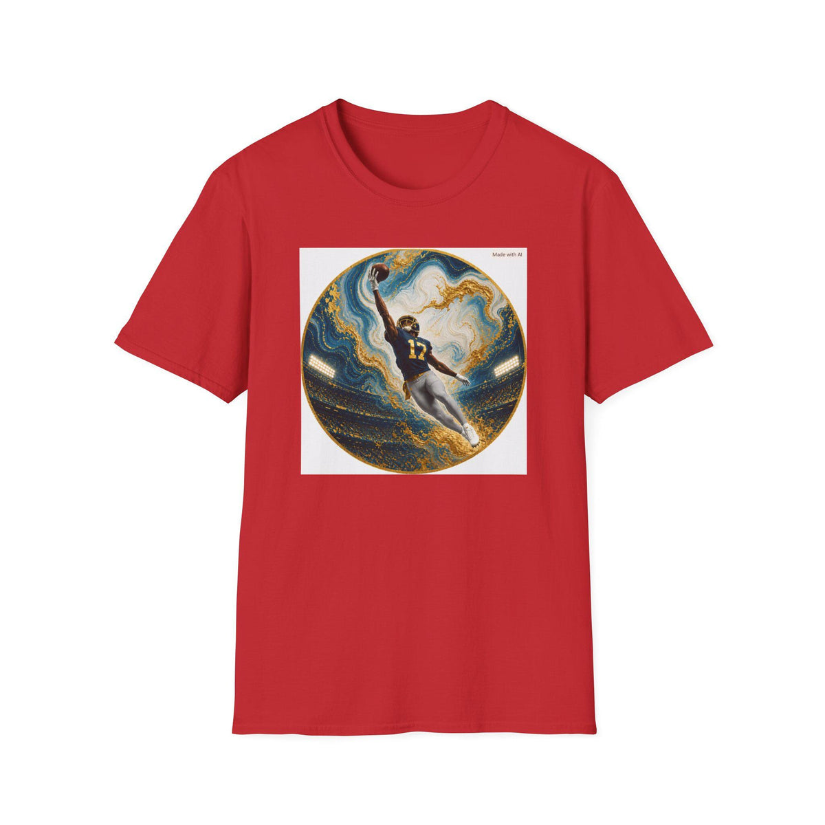Football Player Artwork T-Shirt | Sky Dome Action, Number 17