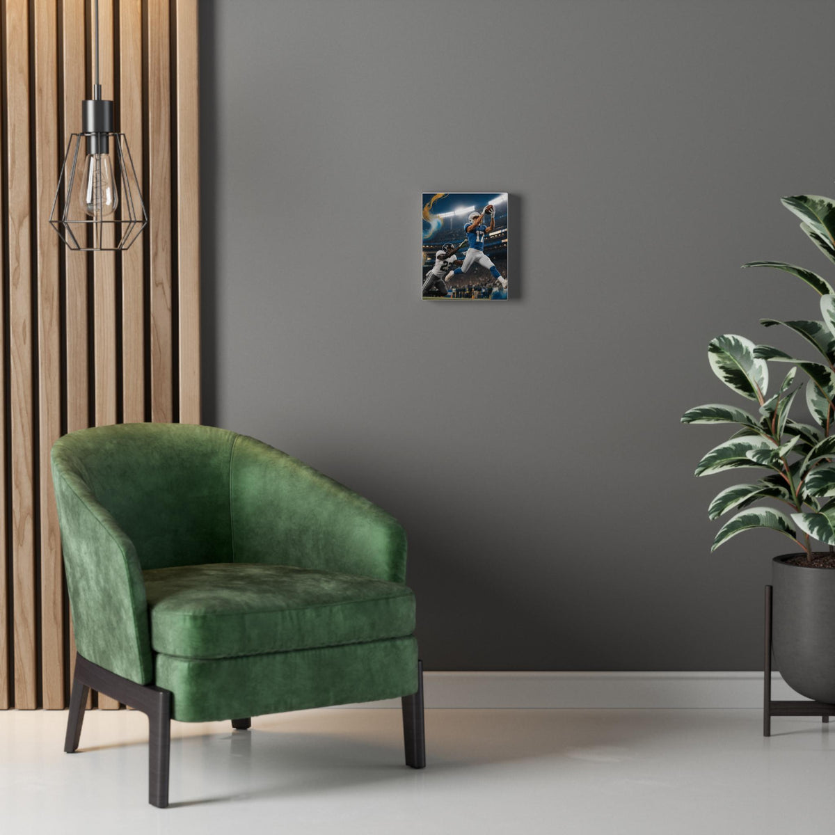 Football Catch Stretched Canvas | Sports Stadium Action Wall Art