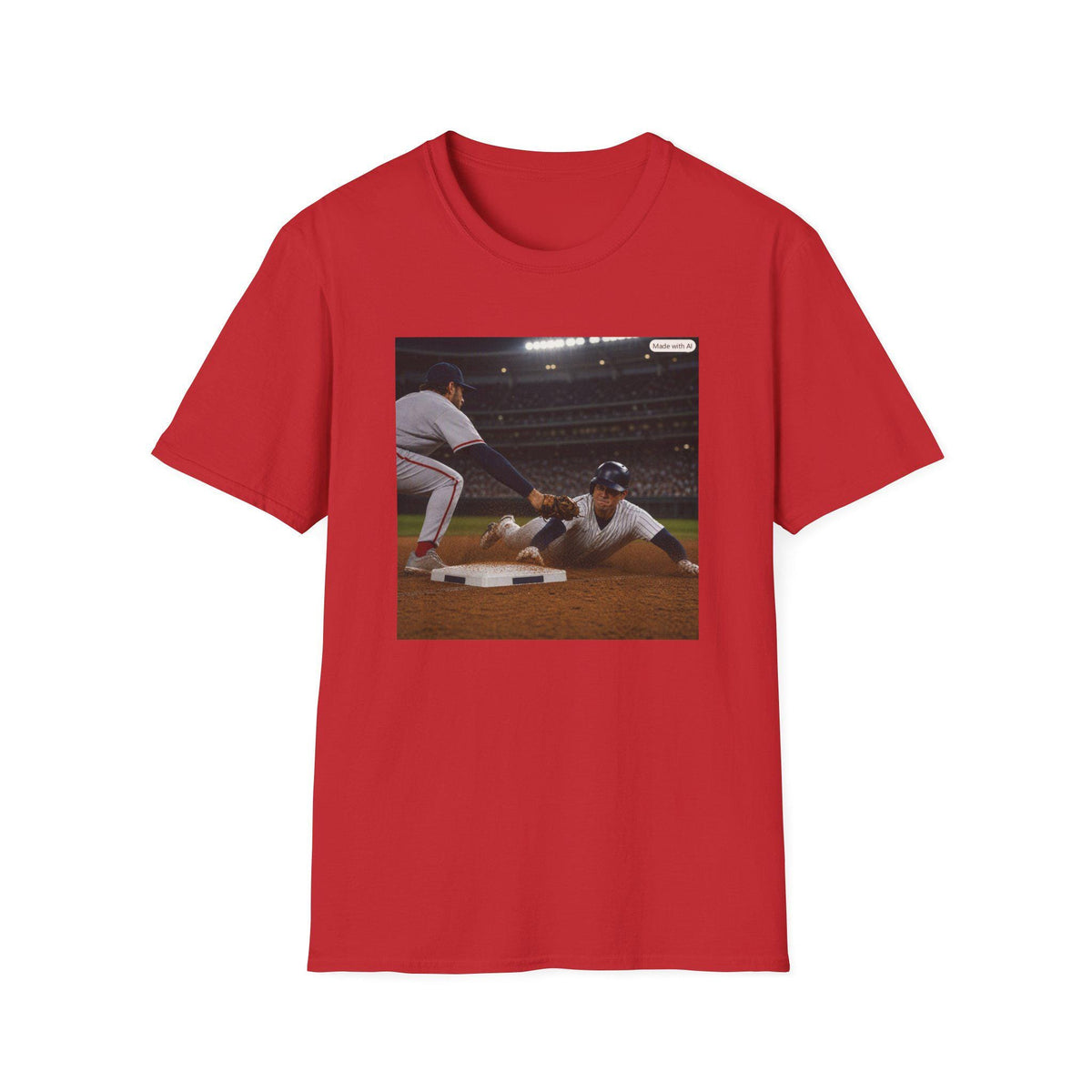 Baseball Slide Play T-Shirt | Baseball Game Scene, Sports Tee
