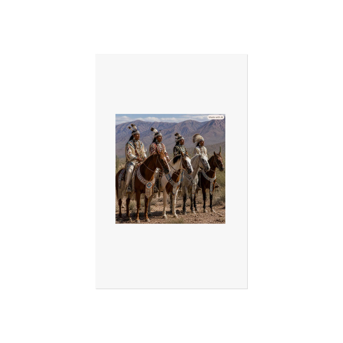 Native American Horseback Portrait Poster | Fine Art Poster