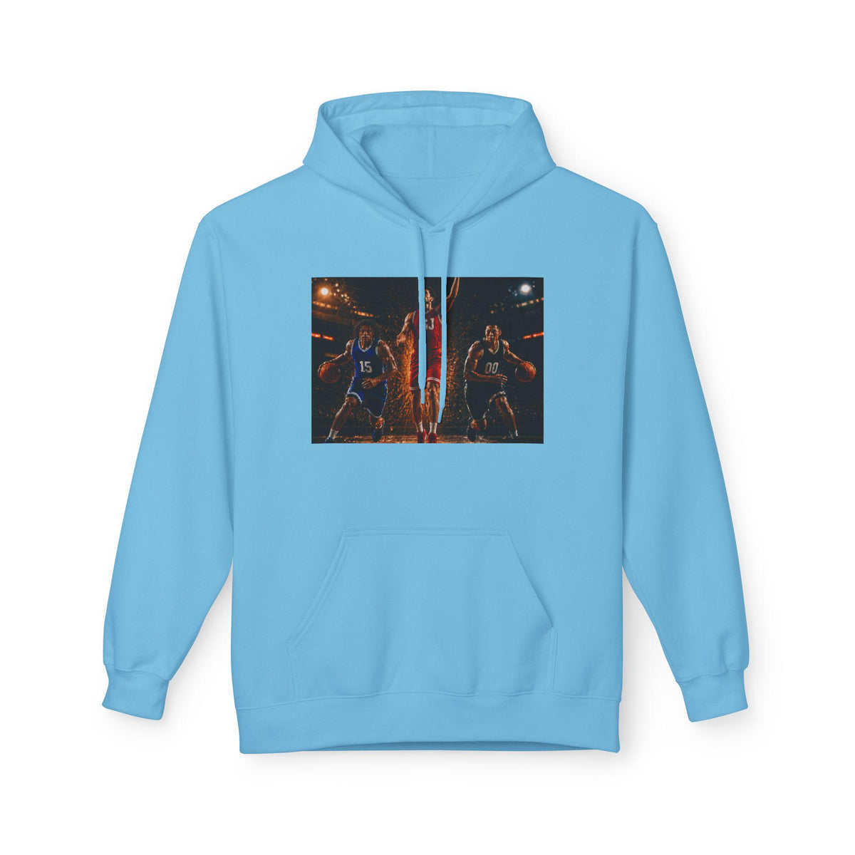 Basketball Players Split Image Hoodie | Urban Court Night