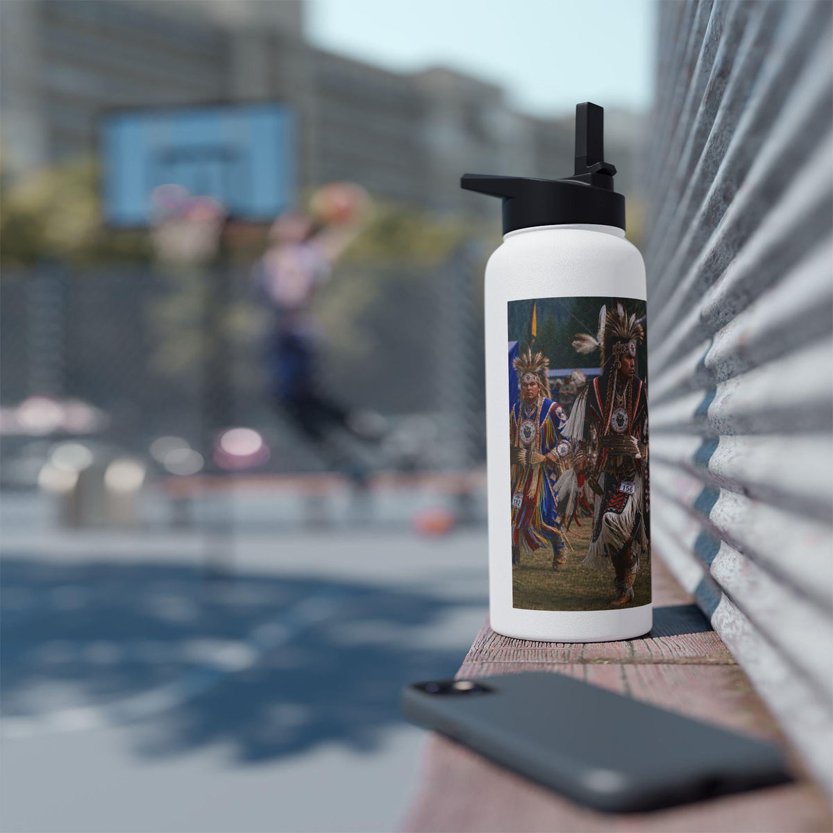 Powwow Dancer Stainless Steel Water Bottle | Native Regalia Travel Bottle