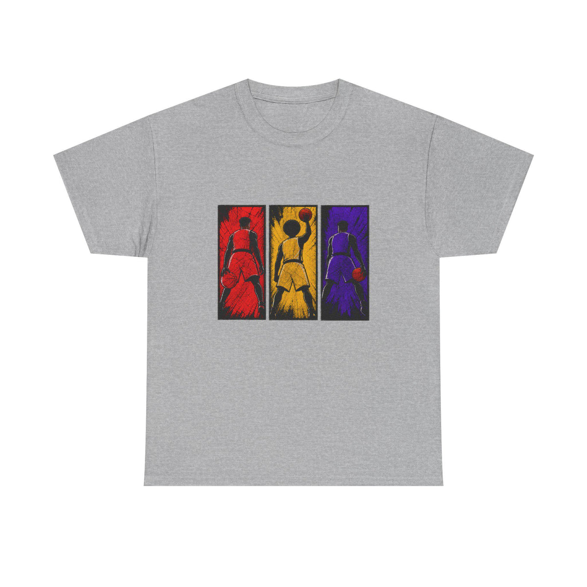 Basket ball Trio Shirt | Colorful Silhouette Tee