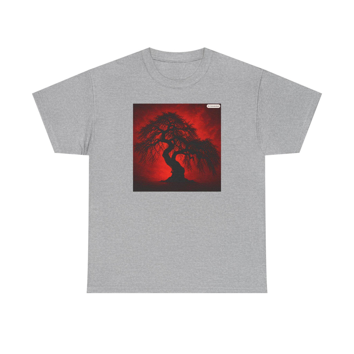 Red Moon Bonsai Tree Tee | Dark Gothic Nature Shirt