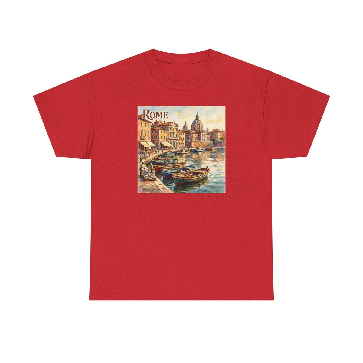 Vintage Rome Harbor Painting Tee | Italian Travel Souvenir Shirt