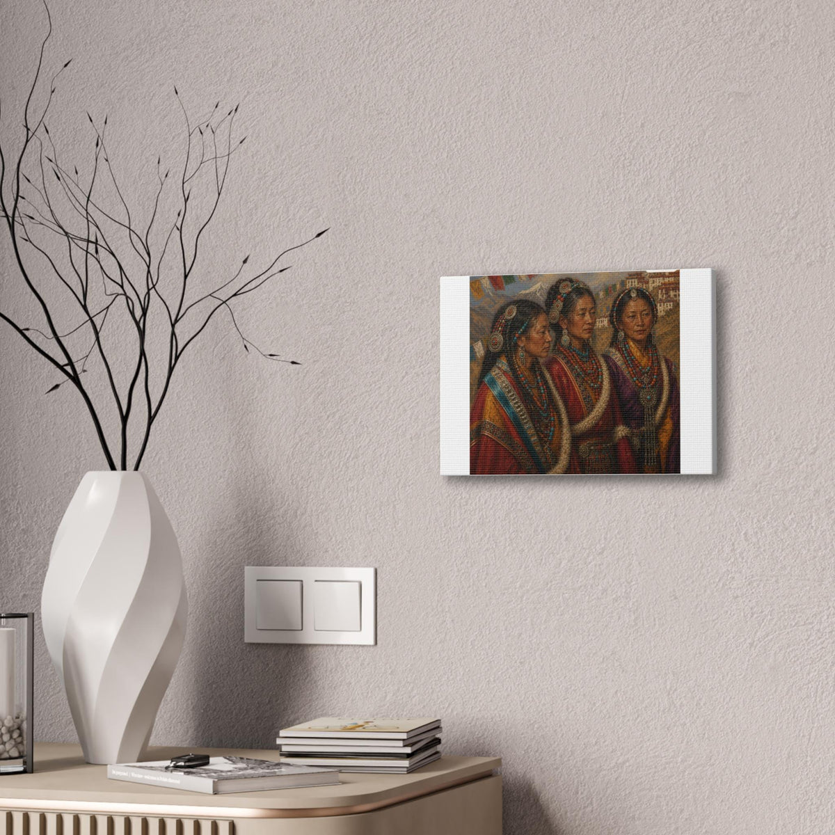 Tibetan Women Portrait Canvas Stretched | 0.75"