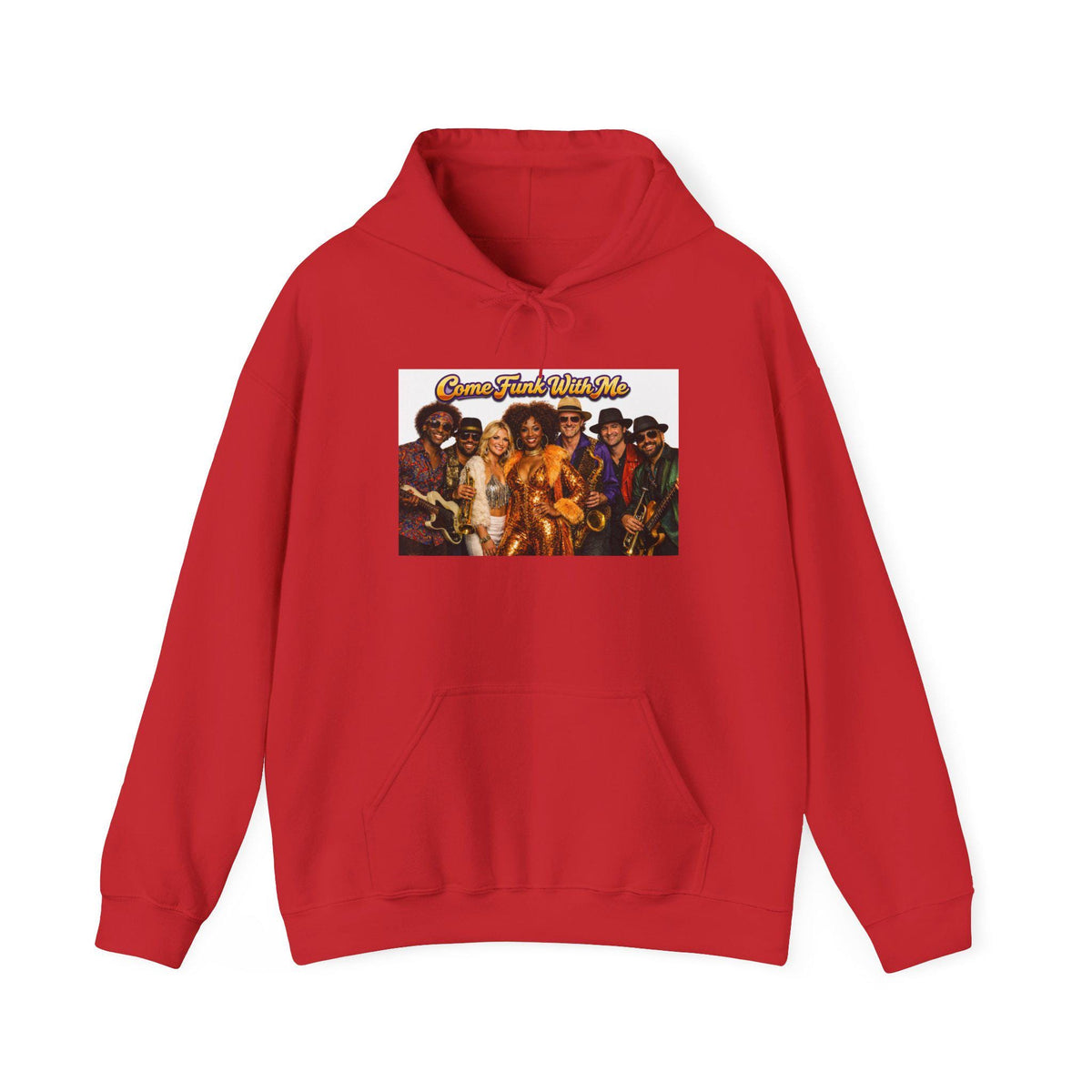 Retro Funk Band Illustration Hoodie | 70s Soul Group Graphic Sweatshirt