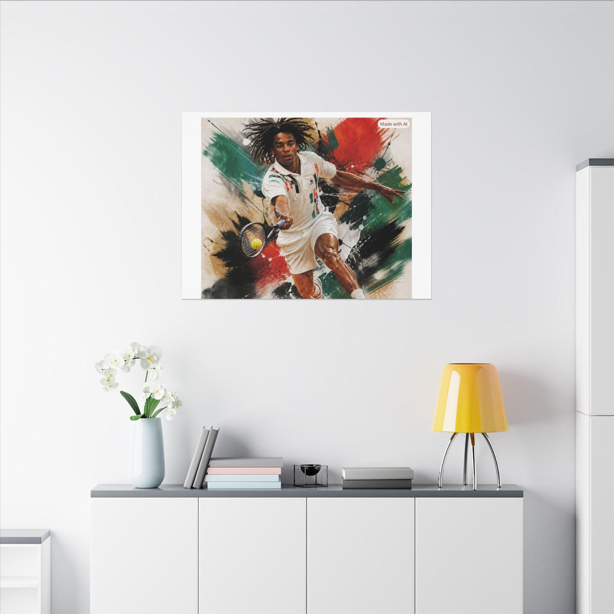 Tennis Player Action Matte Canvas
