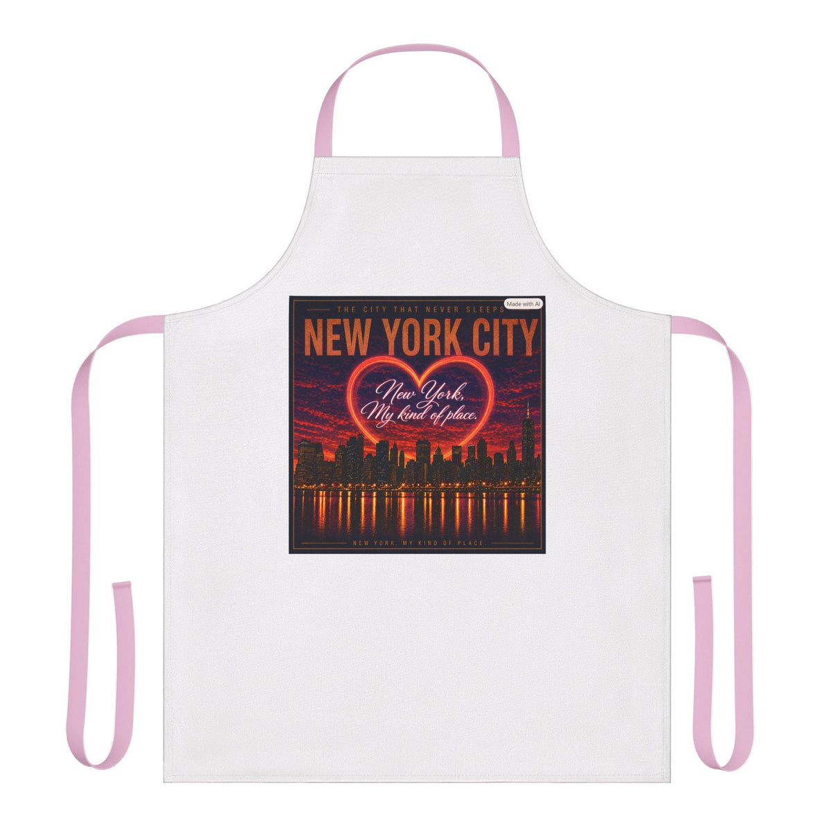New York City Neon Heart Apron | Skyline Cooking Apron