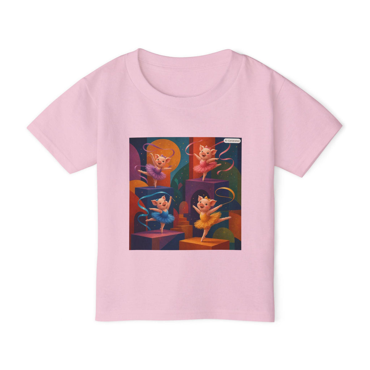 Heavy Cotton Toddler T-shirt Pigs Dancing