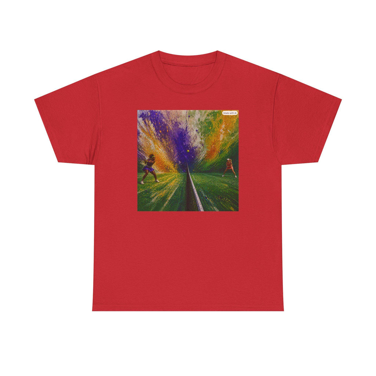 Surreal Tennis Tee | Abstract Cosmic Train Artwork
