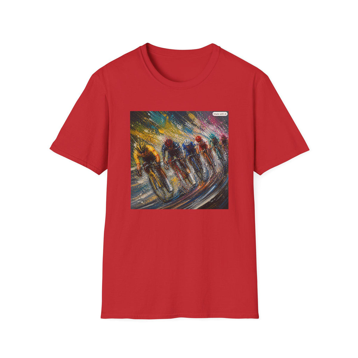 Cycling Race T-Shirt | Abstract Road Bikers, Sport Artwork
