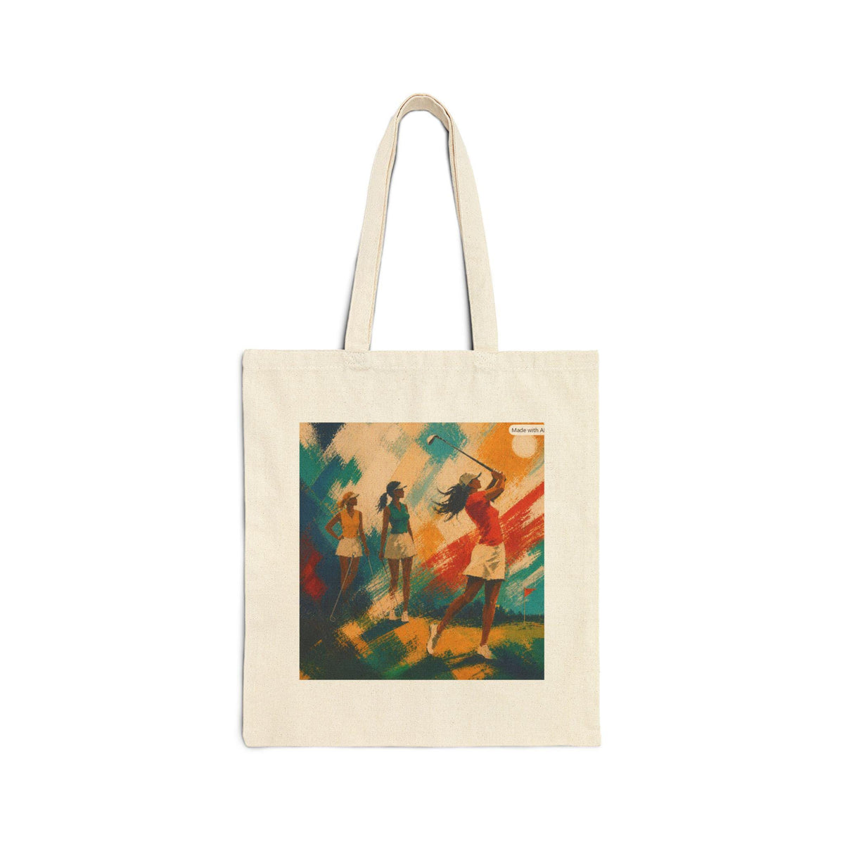 Joyful Dancers Illustration Tote Bag | Colorful Abstract Dance Scene