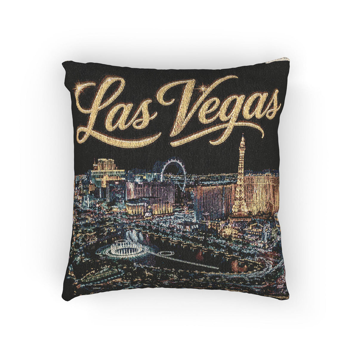 Las Vegas Skyline Woven Pillow: Cotton Polyester Blend Home Décor (17" x 18")