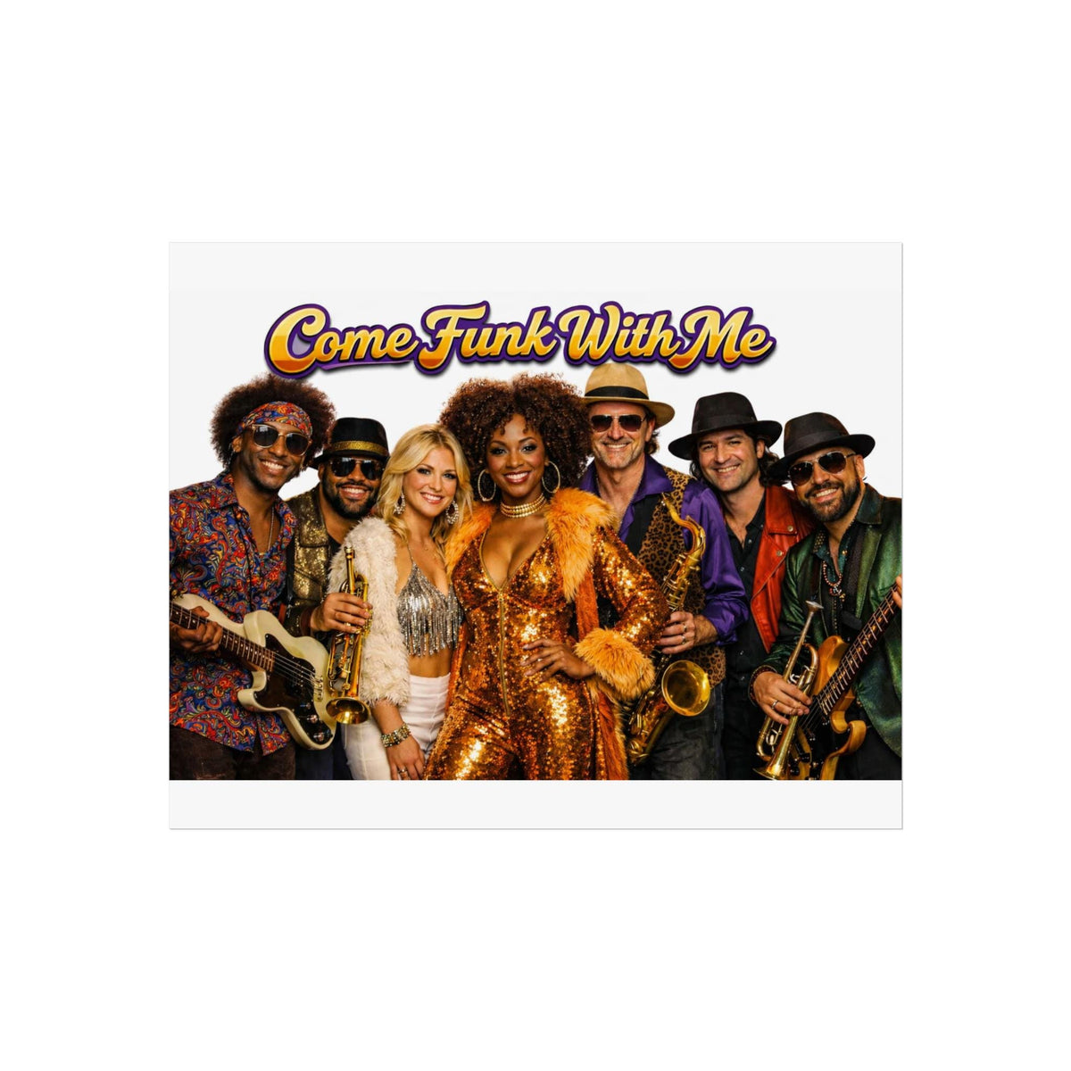 Come Funk With Me Poster | Retro Disco Band Fine Art Print