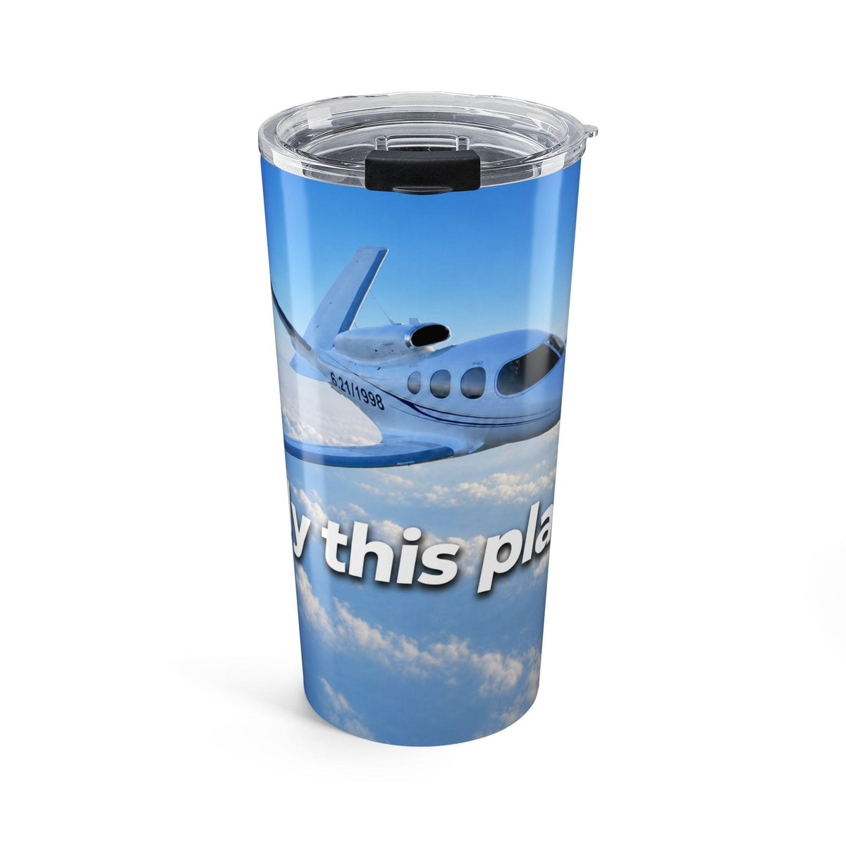Private Jet Airplane Tumbler 20oz | Aviation Pilot Travel Coffee Cup