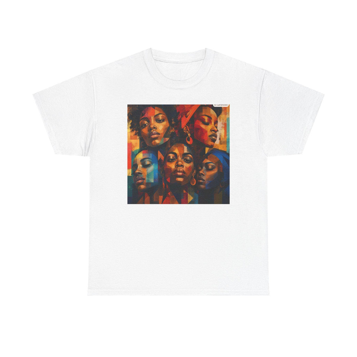 Colorful Afrocentric Portraits Tee | Vibrant Multi-Face Artwork