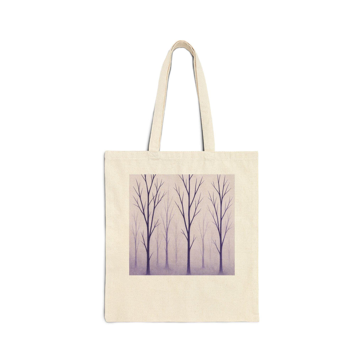 Minimal Bare Trees Tote | Woodland Winter Illustration, Neutral Canvas Bag