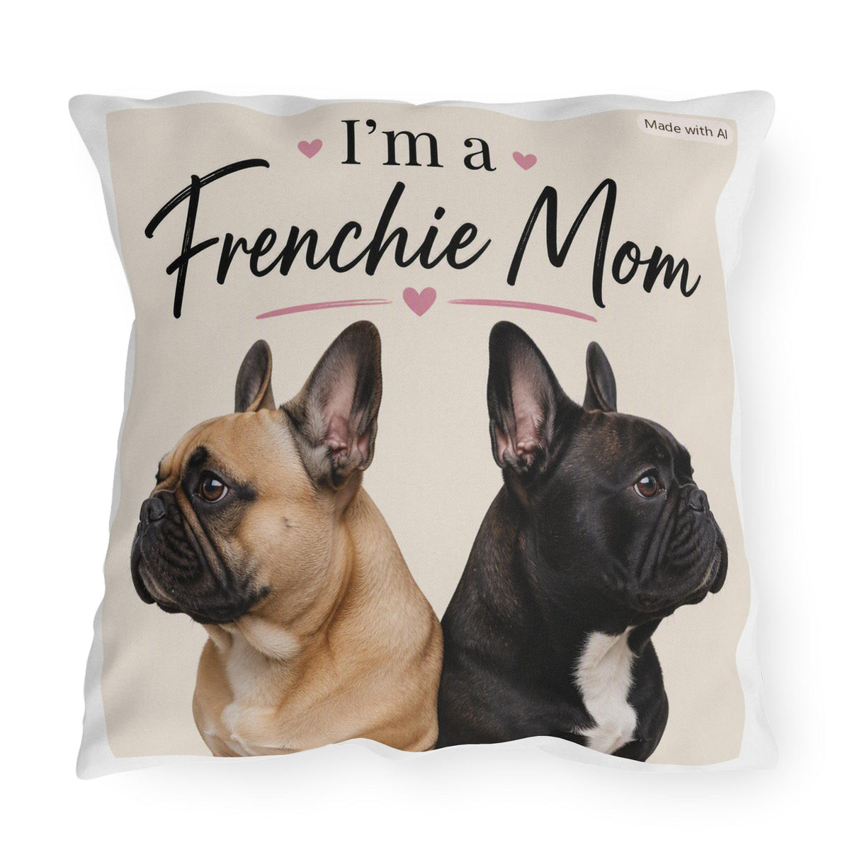 Frenchie Mom Outdoor Pillow | French Bulldog Dog Lover Gift (UV Resistant)