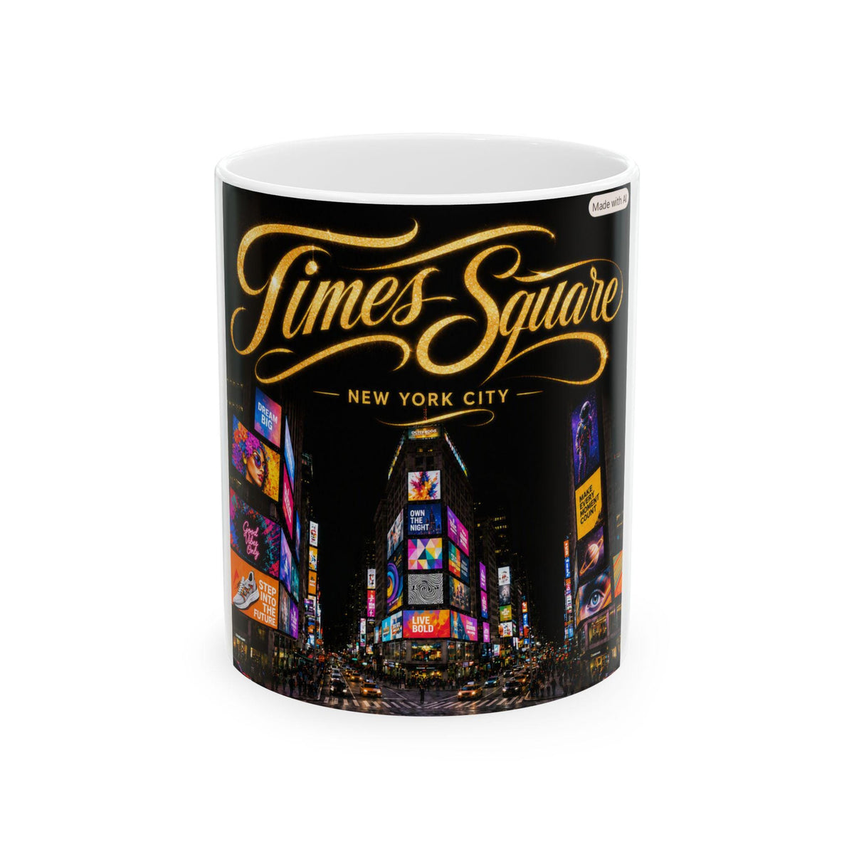 Times Square New York City Mug | NYC Night Skyline Ceramic Mug