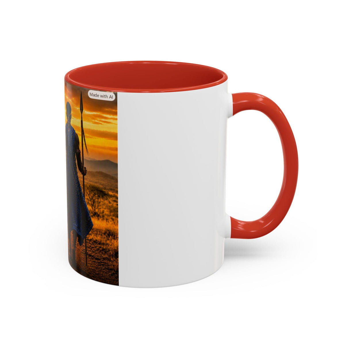 Maasai Warriors Sunset Walk Mug | Accent Coffee Mug