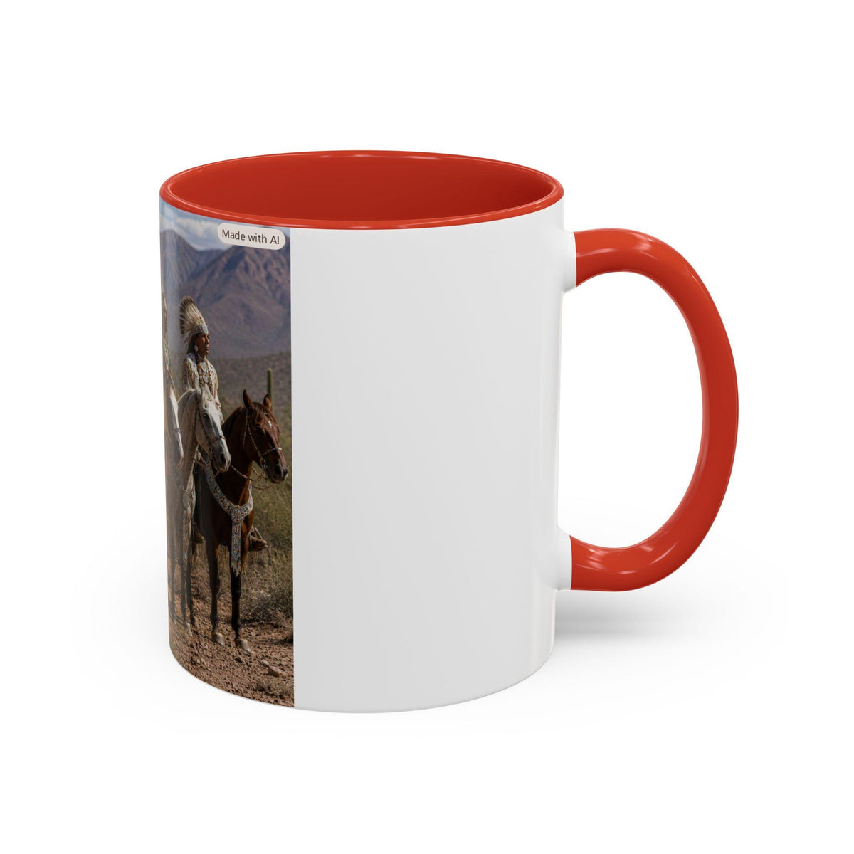 Native American Horse Riders Coffee Mug | Southwestern Desert Scene